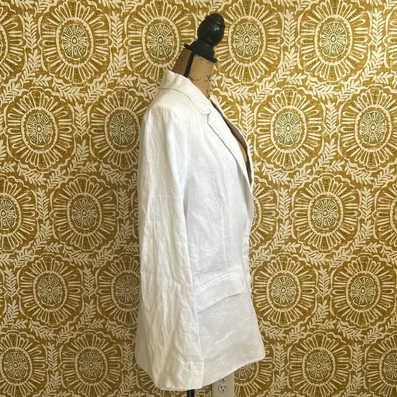 NWT STAUD Maxwell White Linen Single-Breasted Blazer size L SOLD OUT - Picture 5 of 16